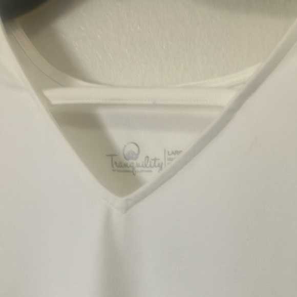FINAL MARKDOWN Tranquility White V-Neck Women's Top large - Picture 2 of 3